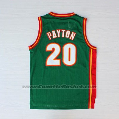Maglia Seattle SuperSonics Gary Payton #20 Historic Retro Verde